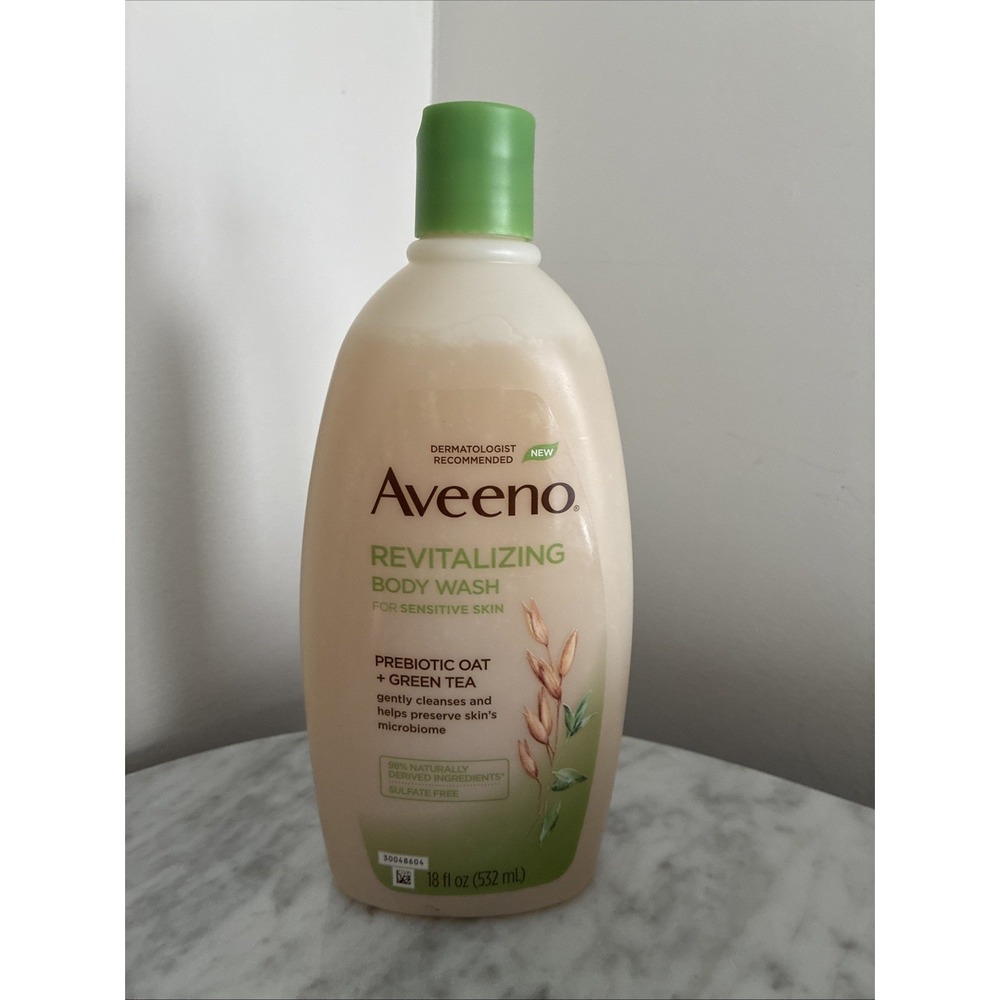 Aveeno REVITALIZING Body Wash Prebiotic Oat + Green Tea Sensitive Skin 18 Fl oz
